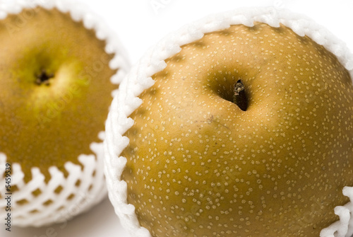 asian nashi pears know as chinese japanese oriental sand  photo