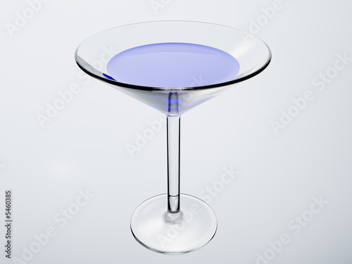 the cocktail glass with cocktail on white background