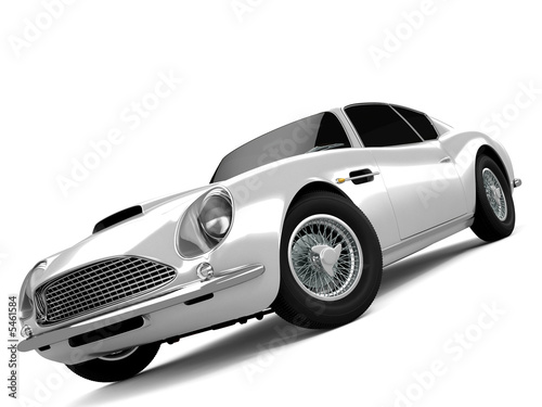 Silvery Classical Sports Car