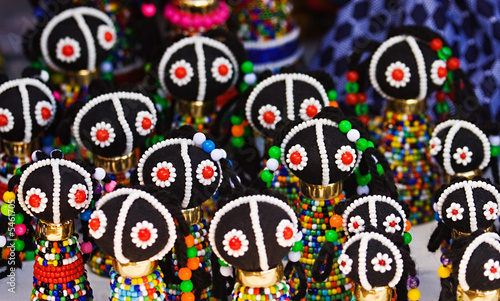 Traditional southern African dolls, crafted from colorful beads