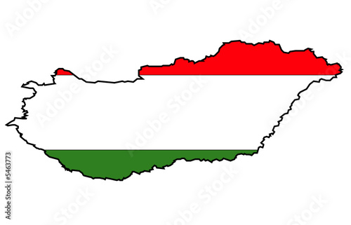 Flagge und Karte von Ungarn 