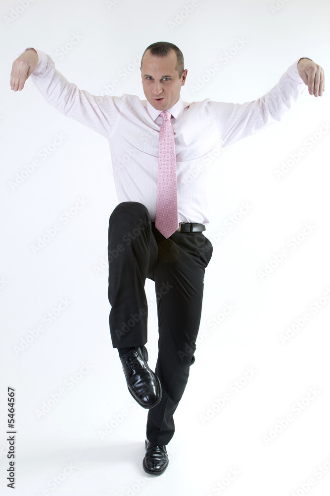 businessman in great power on whrite background businessman in great power on whrite background