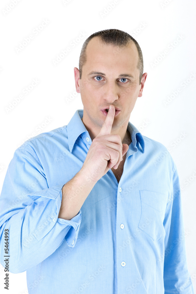young man with blue eyes on white background young man with blue eyes on white background