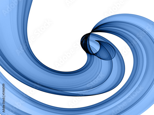 abstract blue wave over white background, hq render