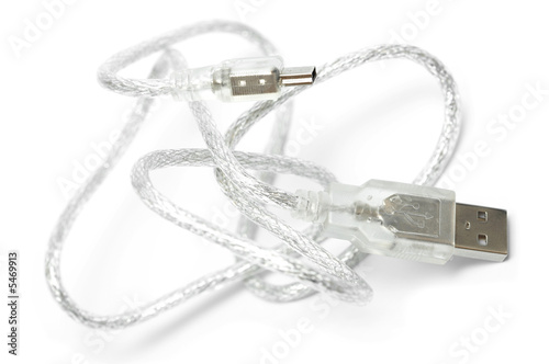 New wire USB on a white background