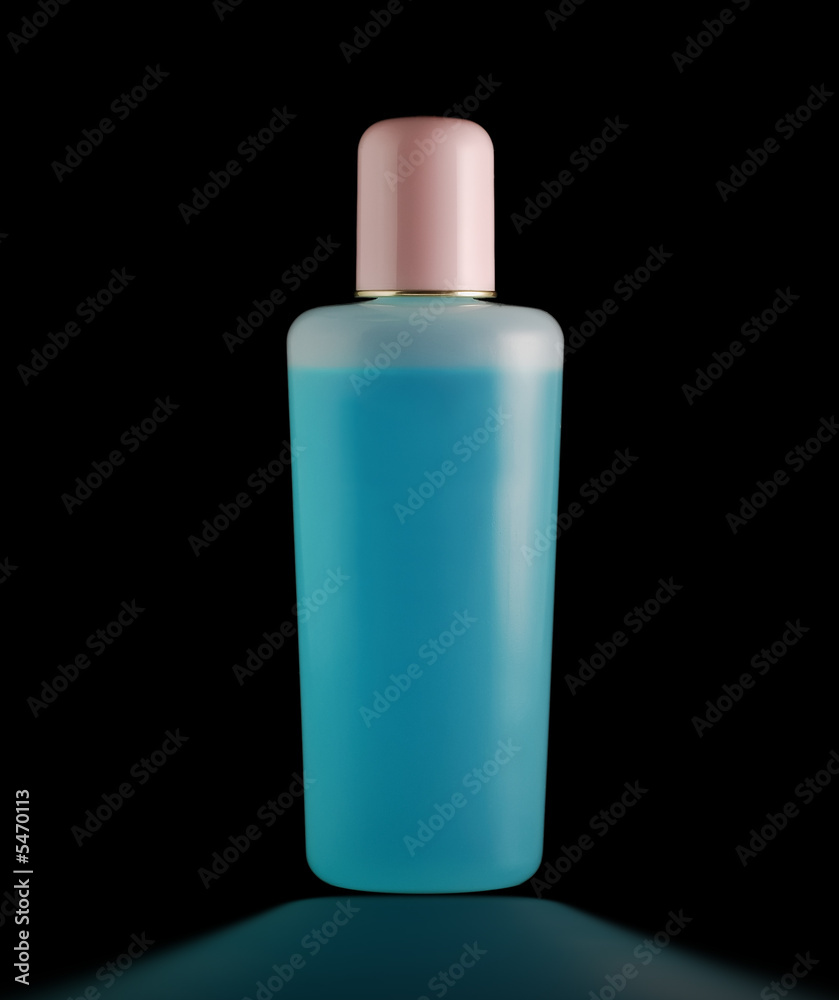 vial with lotion at black with reflection. vial with lotion at black with reflection.