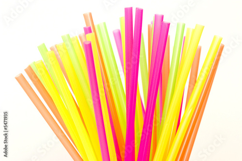 colorful drinking straws 