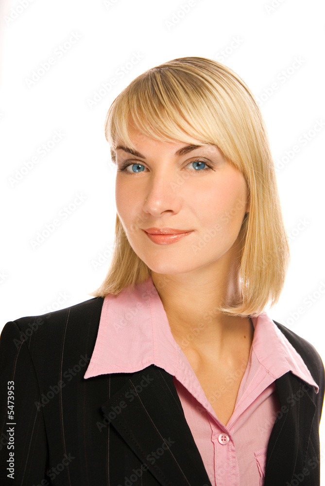 Beautiful blond businesswoman with blue eyes Beautiful blond businesswoman with blue eyes