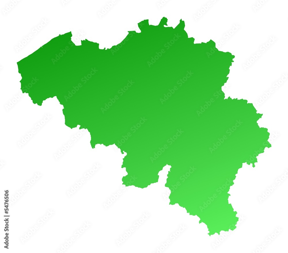 Green gradient Belgium map