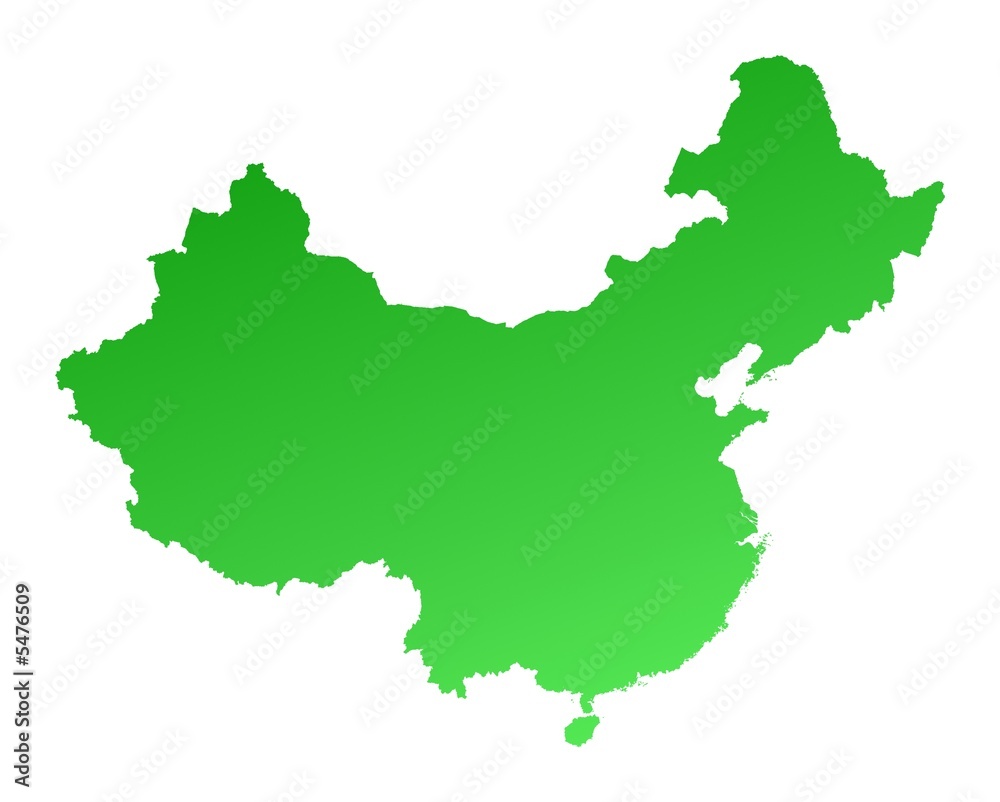 Green gradient China map