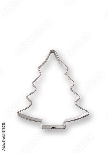 Tree shaped cookie cutter with clipping path