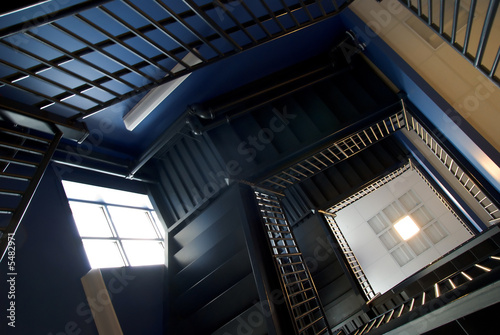 Interior of a modern flight of stairs