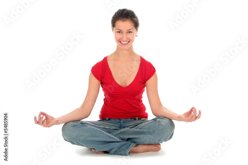 Woman Seated in Yoga Pose 