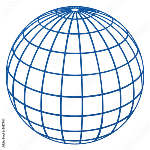 Globe meridians and parallels
