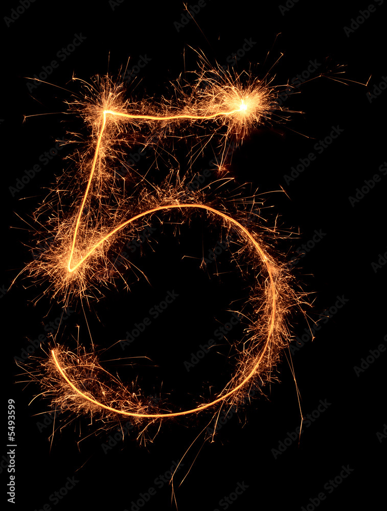 The Sparkler digit against a black background The Sparkler digit against a black background
