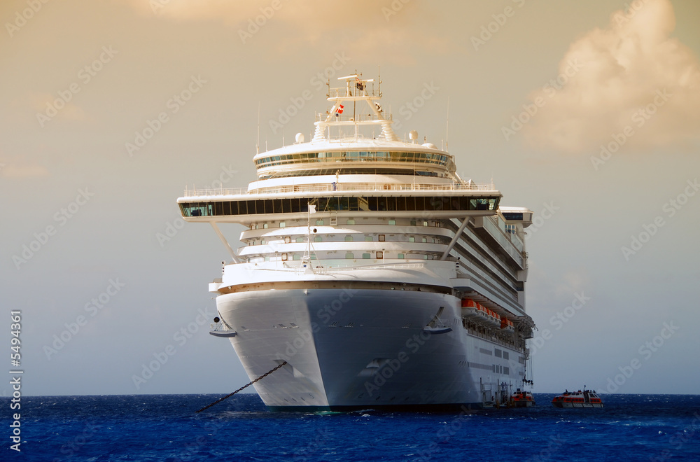 Front view of cruise ship