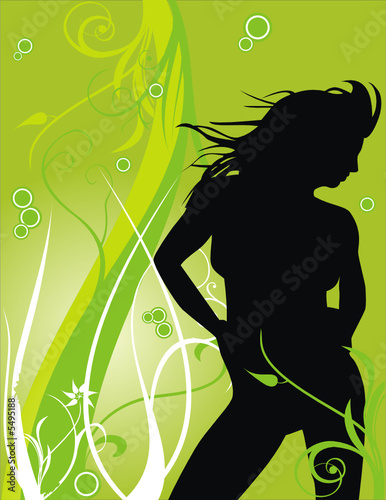 Floral woman dancing