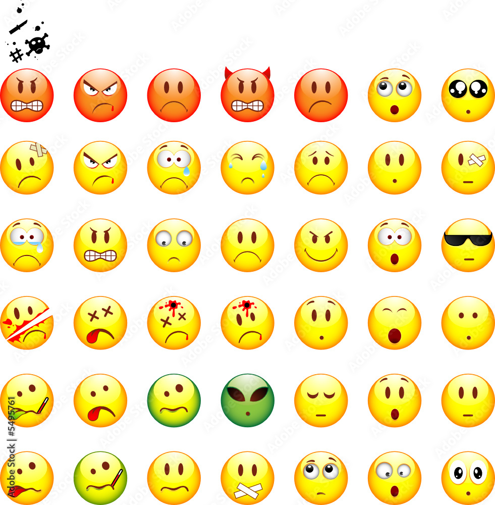 Lot de smileys, image vectorielle Lot de smileys, image vectorielle