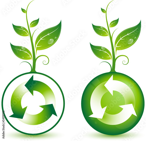 Bille verte à feuilles, image vectorielle