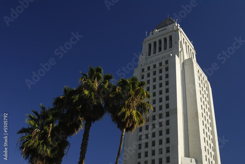 Los Angeles City Hall and Palm Trees