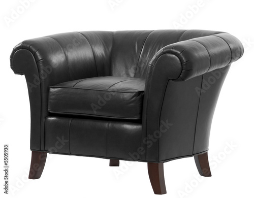 expensive leather arm chair with clipping path