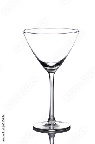 empty cocktail glass isolated on white