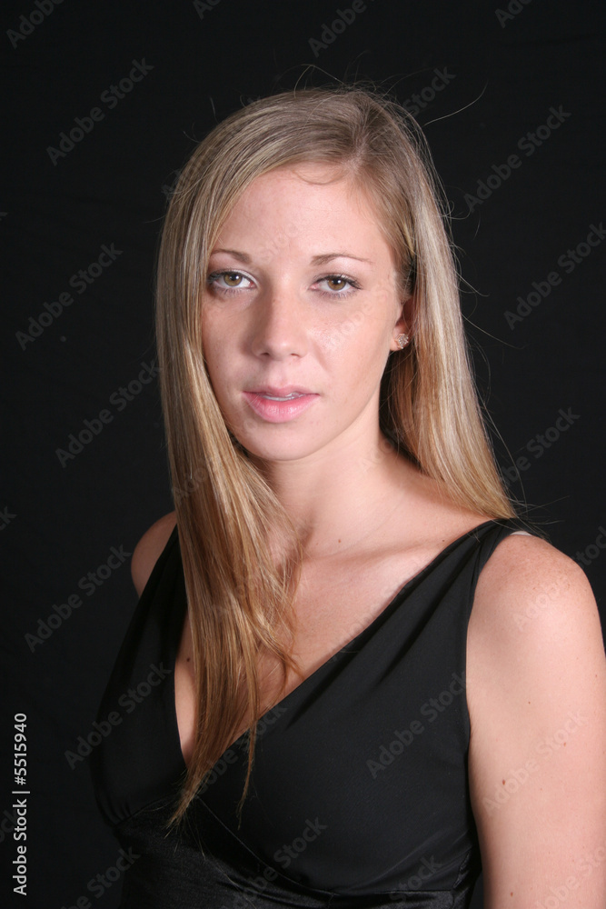 Blond in black