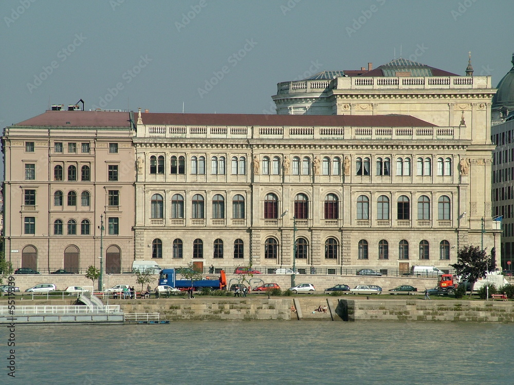 Building in Budapest Hungary along the river Danube 