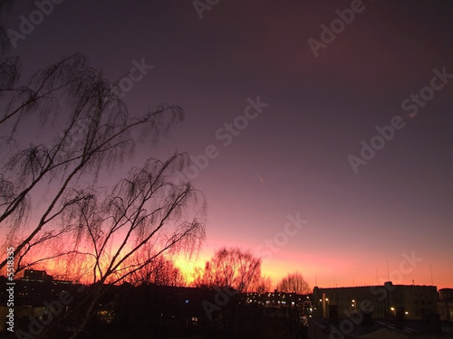 Sunset over the city
