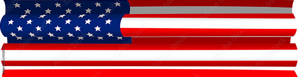 an illustration of a draped American flag