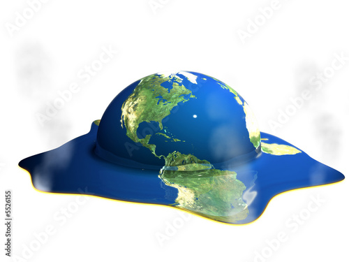 Melting earth. Global warming. Climate change.
