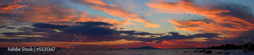 sunset between islands in croatia