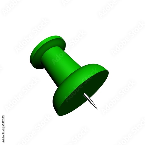 3D render of green push-pin