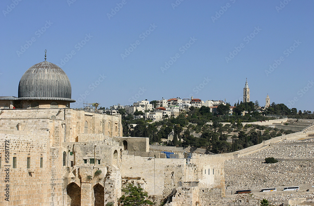Jerusalem Israel - photo of Mount of Olives on a bright day