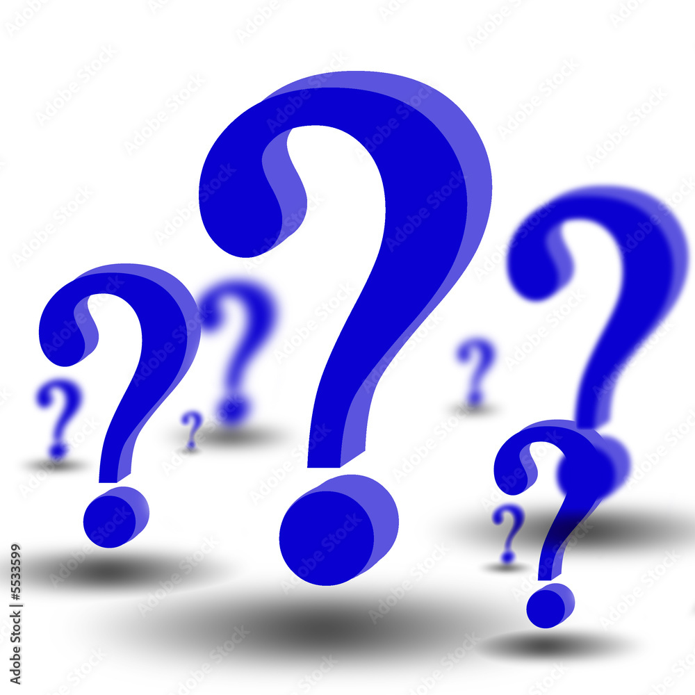 3d question marks on white background 3d question marks on white background