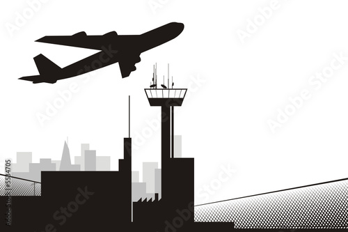 silueta de aeropuerto