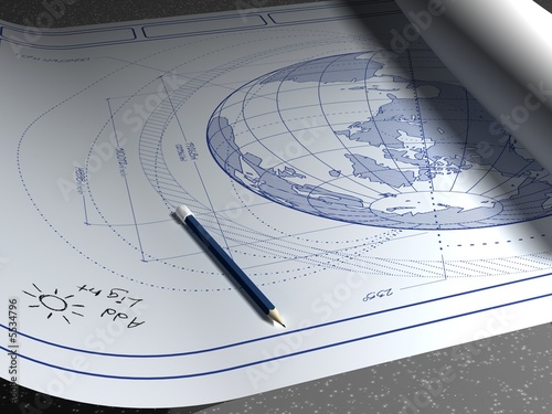 Architectural plans for the planet earth.