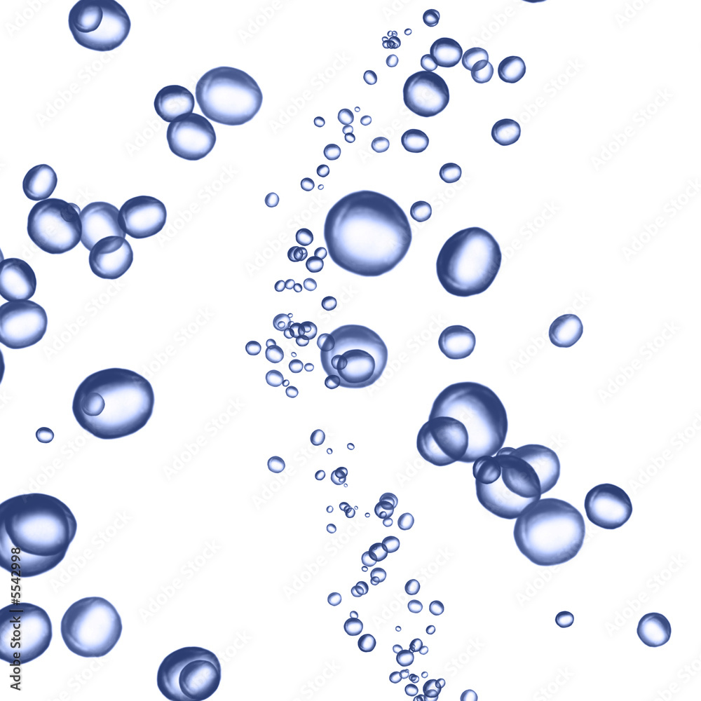 Rising water bubbles