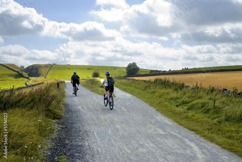 Cyclists on the Tissington trail cycleway and footpath 