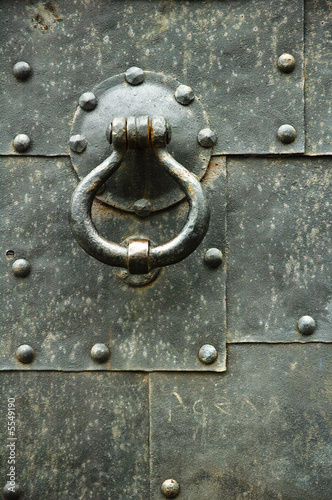 old pattern gate with a knocker