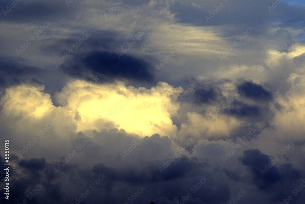 Dramatic clouds with light