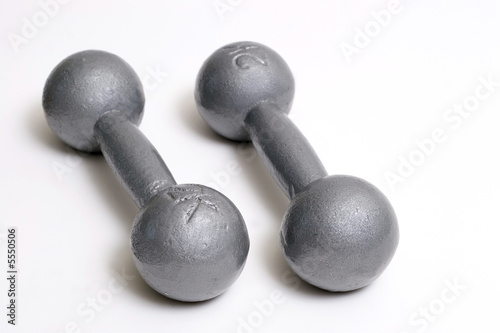 Two weights on a white background