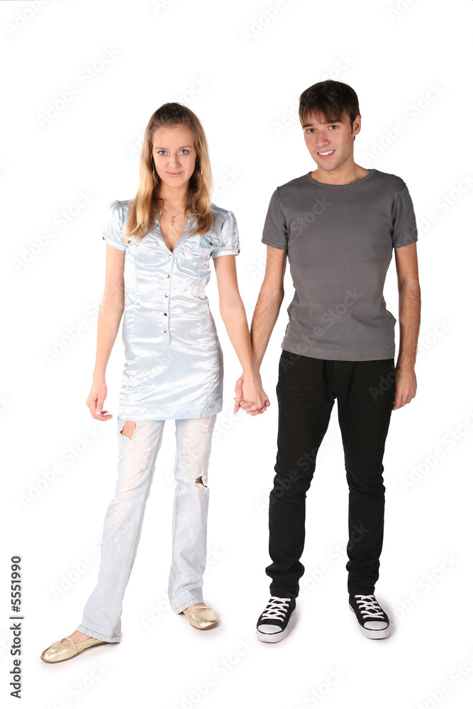 © Pavel Losevsky - teenager couple is held for the hands on the the white © Pavel Losevsky - teenager couple is held for the hands on the the white