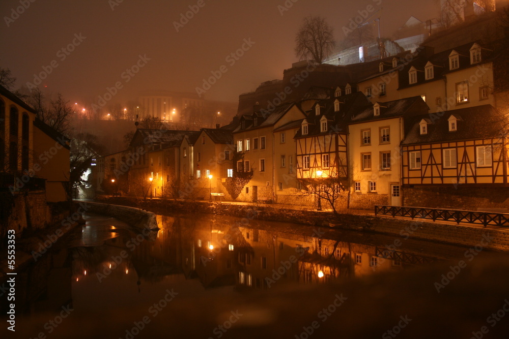 Luxembourg, old town by night