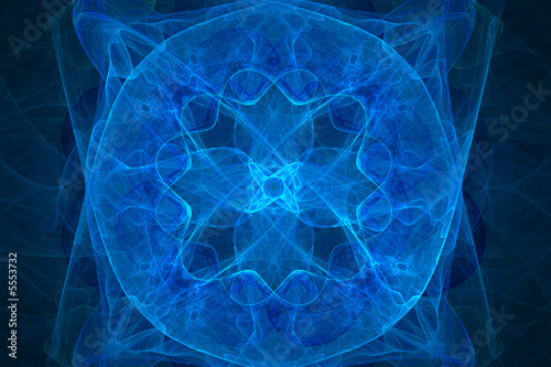 Beautiful blue fractal background over black