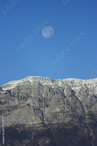 Mountain and moon