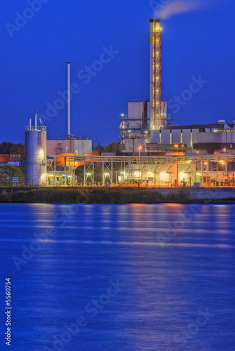 Chemical complex on river bank