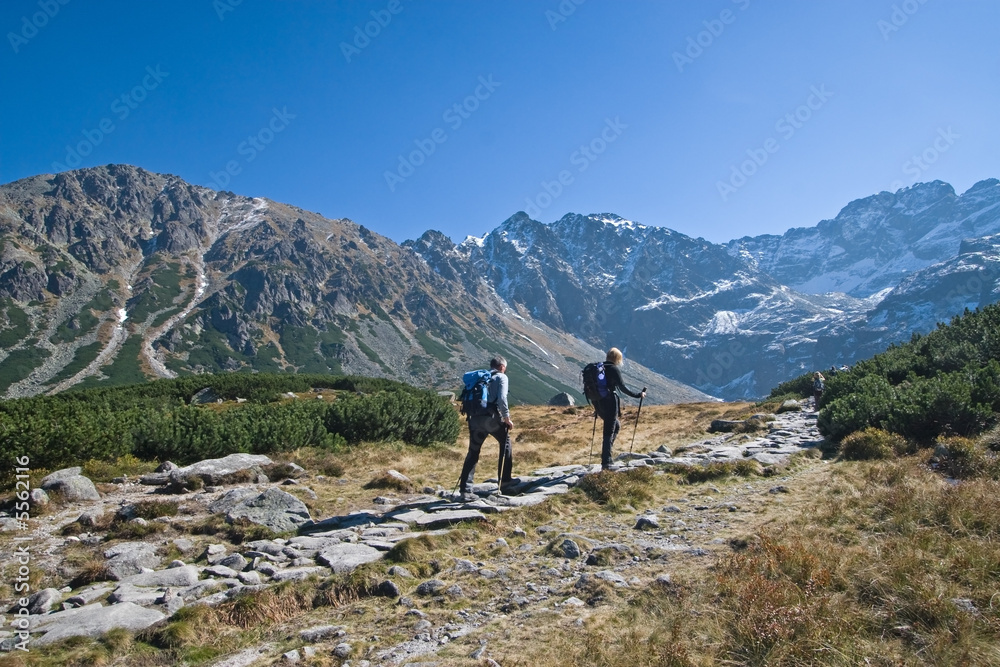 Trekking in mountains