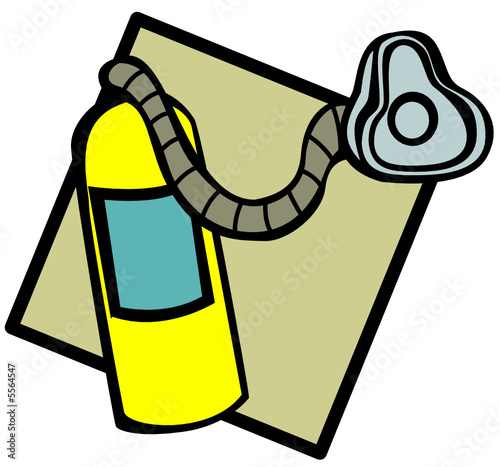 oxygen tank and mask