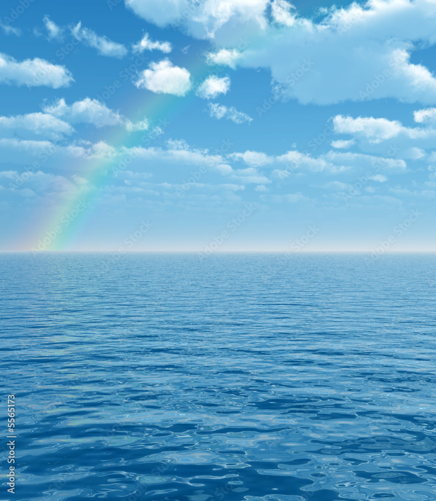 Wonderful rainbow over the sea